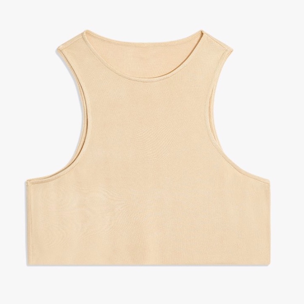 Weworewhat cropped rib tank - taupe